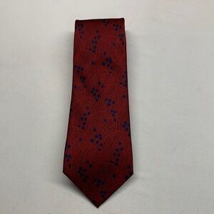 Leishman 100% Silk Neck Tie NWOT Colour Burgundy/Blue